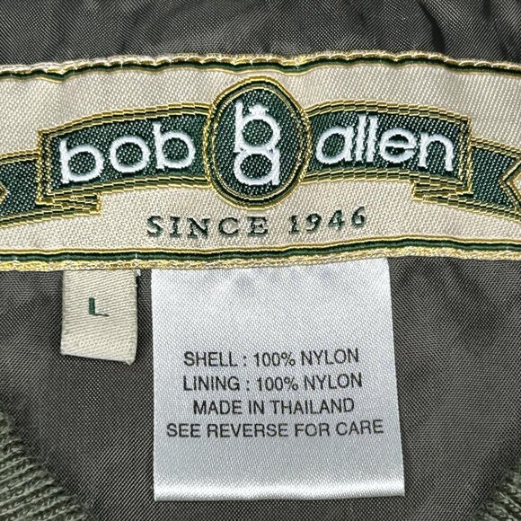 Bob Allen Jacket Mens Large Olive Shooting Pullover Quilted Windbreaker Hunting - Picture 3 of 15